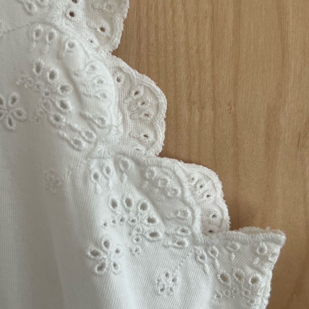 J.CREW EYELET SCALLOPED TRIM PETITE SHIFT DRESS - Picture 8 of 11